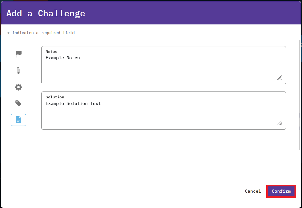 The Confirm button is located at the bottom right of the window.