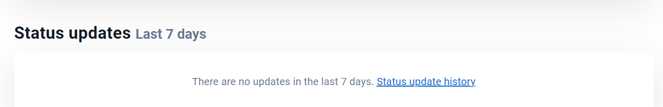 From left to right it shows overall uptime in the past 24 hours, 7 days, 30 days, and 90 days