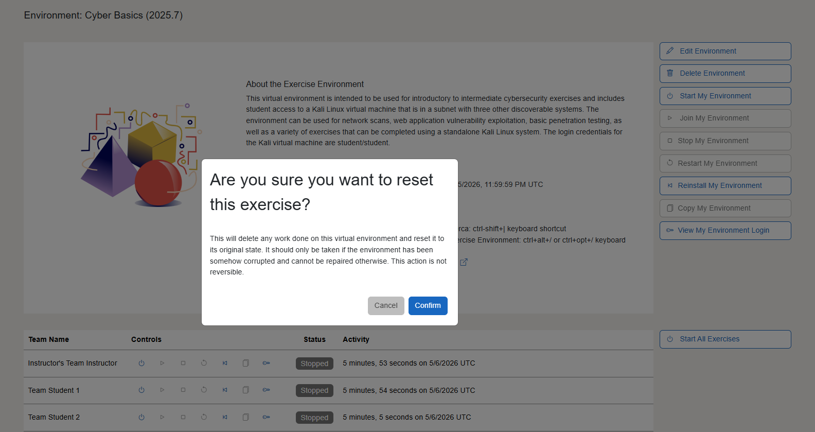 A reinstall confirmation dialog box is shown, with a cancel and then confirm button in the bottom right.