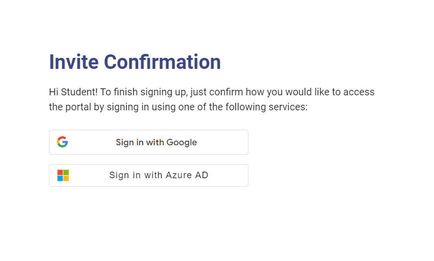 The options for OpenID are as follows: Google, Azure AD