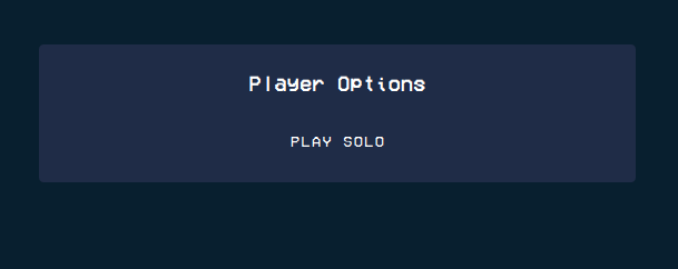 The only option, Play Solo, can be found under the Player Options header.