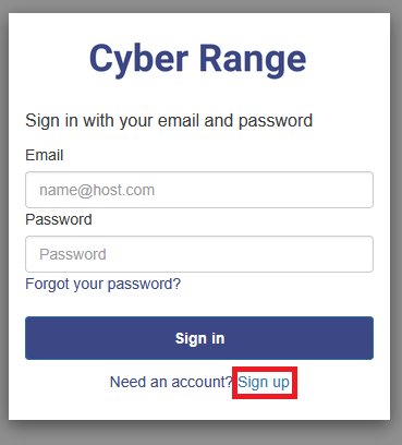 The "Sign Up" button is at the bottom of the login prompt.