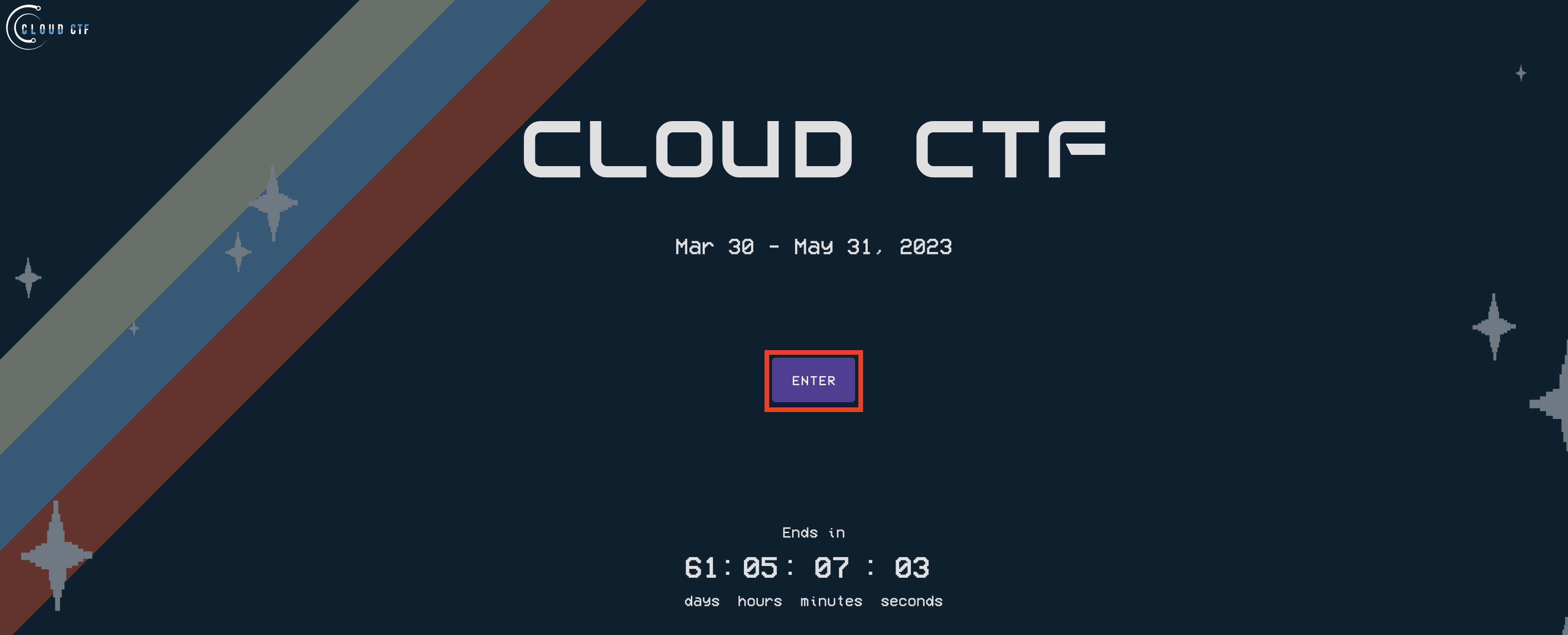 Here, underneath the dates of your CloudCTF, in the middle of the screen, you can click the start button to join a team and begin the competition.