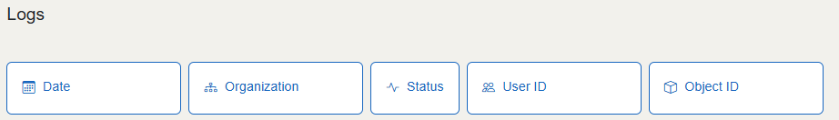 The filter fields are after the "Logs" header.