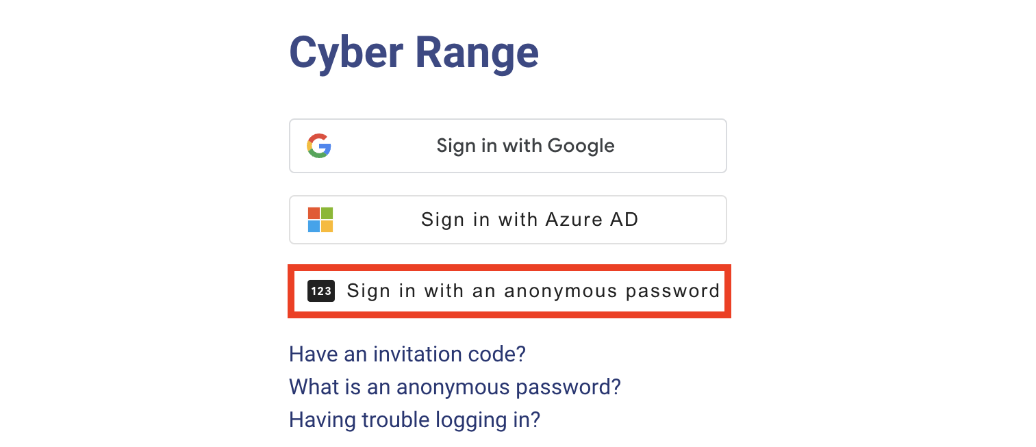 The "Sign in with a password" selection is underneath the "Sign in with Azure AD" selection.